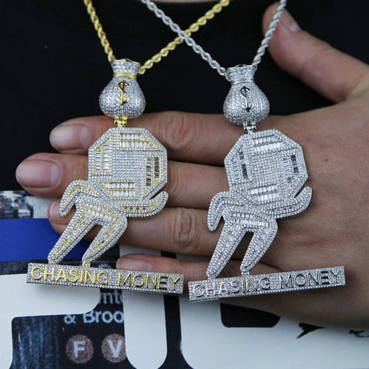 Baguette Chasing Money Hip Hop Pendant by swandiamond