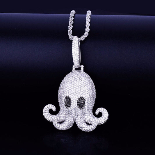 Custom Hip Hop Octopus Moissanite Diamond Pendant for Rappers