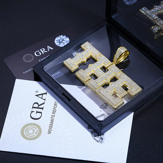 Personalized Letter Customized Name Moissanite Pendant for Men Big Hip Hop Rock Rapper by swandiamond