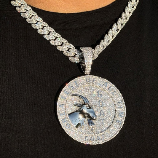 Hip Hop Style Jewelry With Sparkling Moissanite Round Cut Diamonds Pendant by swandiamond