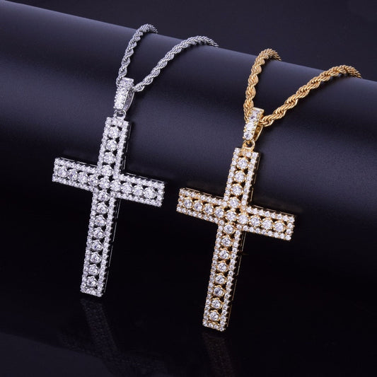 Hip Hop Jewelry Cross vvs Moissanite Pendant with chain by swandiamond