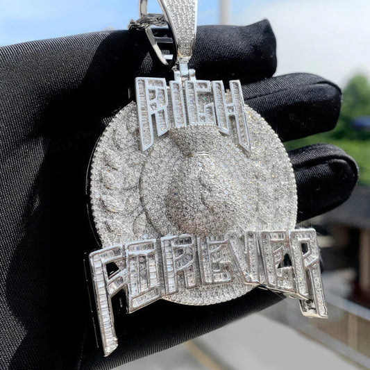 Rich Forever Pendant Necklace for Men Hip Hop Jewelry by swandiamond