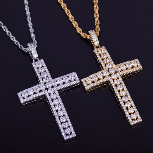 Hip Hop Jewelry Cross vvs Moissanite Pendant with chain by swandiamond