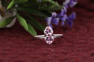 1.5CT Heart Shaped Pink Moissanite Diamond Engagement Rings