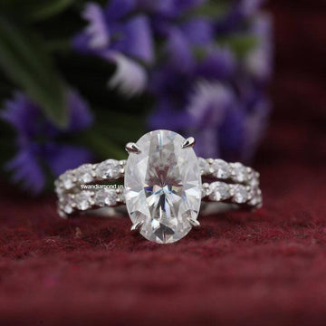 3.00Ct Oval Moissanite Engagement Ring