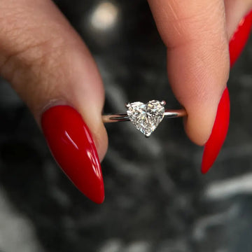 Vintage Moissanite Diamond Heart Solitaire Ring For Women