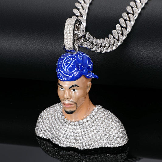 Fully Iced Out By Round Brilliant Moissanite Diamonds Hip Hop Pendant