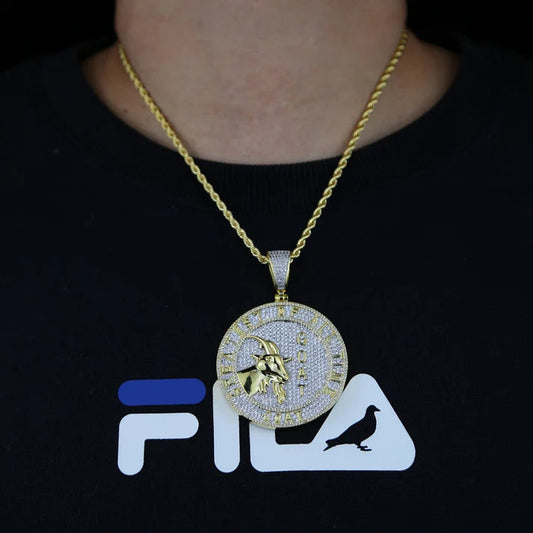 Hip Hop Style Jewelry With Sparkling Moissanite Round Cut Diamonds Pendant by swandiamond