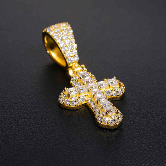 Custom Cross Moissanite Hip Hop Pendant for men by swandiamond