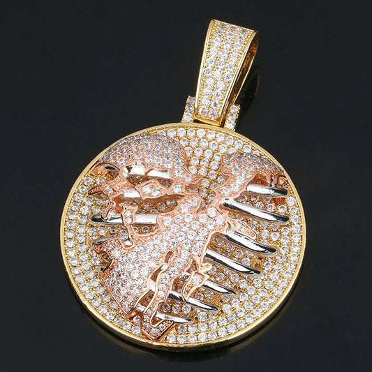 Heart Rib Cage Pendant In Hip Hop Style With Moissanite Diamonds Unisex Jewelry by swandiamond