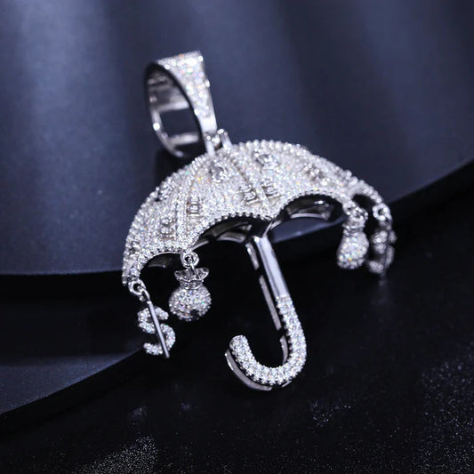 Hip Hop Pendant Diamond 925 Sterling Silver Moissanite Money Bag Umbrella Pendant