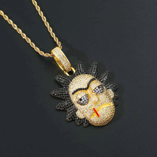 Custom Hip Hop Moissanite Round Brilliant Cut Rick Pendants In 925 Sterling Silver For Unisex