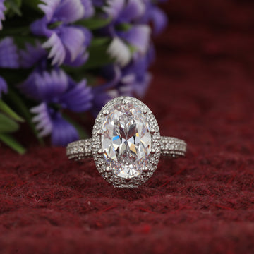 2.50 Ct Vintage Oval Moissanite Engagement Ring
