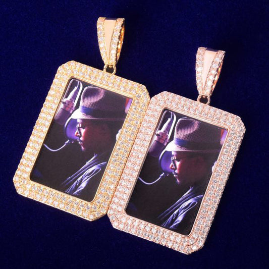 Moissanite Diamond Picture Pendant With 925 Sterling Silver Photo Hip Hop Pendant Customized