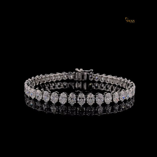 Classic Oval Cut Diamond Tennis Bracelet in White Gold Sparkling Natural Diamond Jewelry Elegant Timeless Luxury Gift for Her
