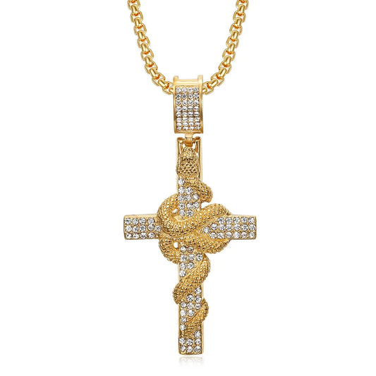Iced Out  Diamond Moissanite Cross  925 Sterling Silver Necklace Chain for Men Hip Hop