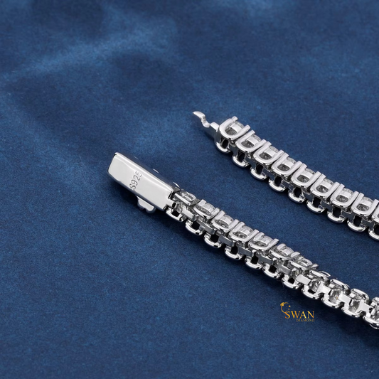 Classic Round Cut Diamond Tennis Bracelet in White Gold Sparkling Natural Diamond Jewelry Elegant Luxury Gift for Her swandiamond