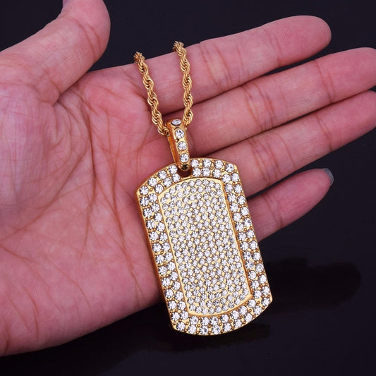 Hip Hop Pendant vvs1 Moissanite Diamond 925 Sterling Silver Custom Dogtag Pendant