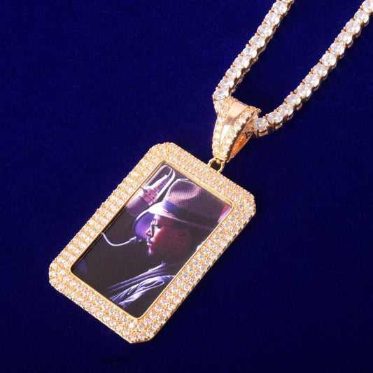 Moissanite Diamond Picture Pendant With 925 Sterling Silver Photo Hip Hop Pendant Customized