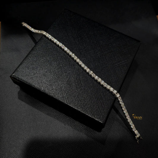 Classic Round Cut Diamond Tennis Bracelet in White Gold Sparkling Natural Diamond Jewelry Elegant Timeless Luxury Gift for Her swandiamond