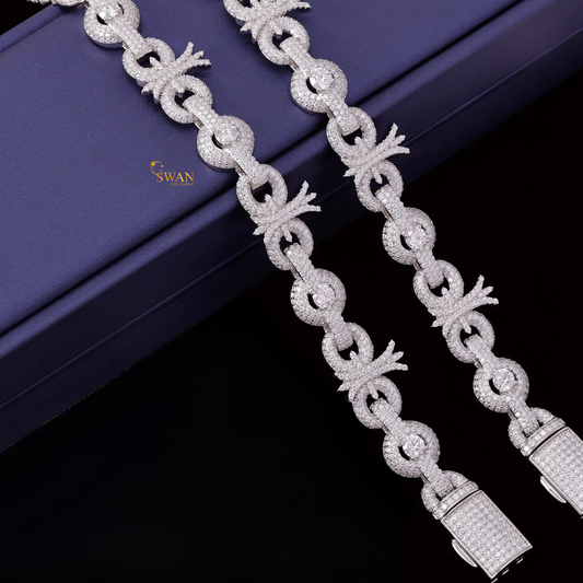 Iced Out Diamond Circle Bracelet Luxury Link Jewelry with Sparkling Pave Natural Diamonds for Men and Women swandiamond