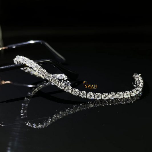 Elegant Cushion Cut Diamond Tennis Bracelet in White Gold Double Row Sparkling Natural Diamond Luxury Jewelry Timeless Gift for Her swandiamond