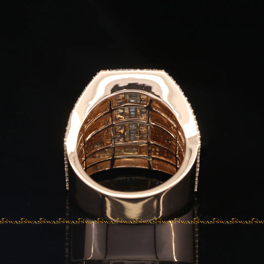 Our Newest L Letter Ring In Alphabetic Pattern In 925 Sterling Silver With Lab Grown Round And Baguette Diamonds