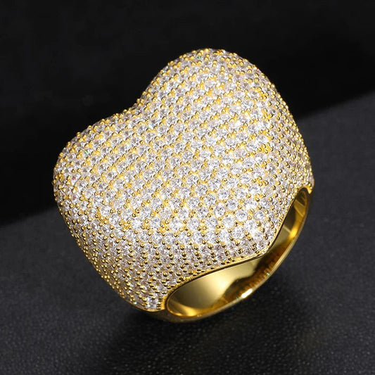 Pretty New Hip Hop Fine Jewelry for original Moissanite Diamond With 925 Sterling Silver Customize Heart Ring