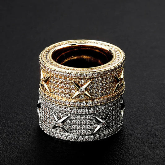 Fashion Jewelry Hip Hop Moissanite Diamond 925 Sterling Silver Jewelry original Ring Iced Out Cuban Chain Link Ring For Men