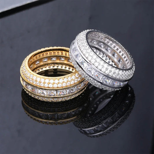Diamond Ring 925 Sterling Silver Hip Hop Customized Round Brilliant Cut Moissanite Diamonds vvs Clarified original Jewelry