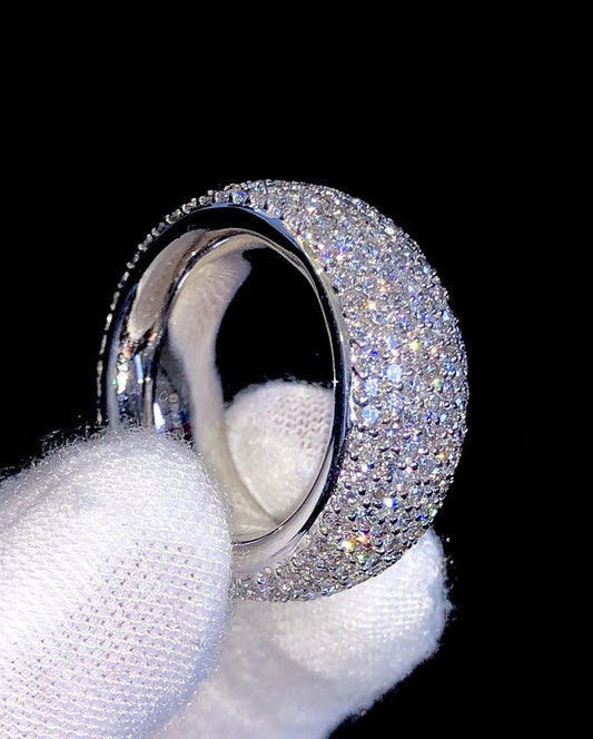 Exclusive Round Brilliant Cut VVs original Moissanite Diamonds Iced Out Hip Hop 925 Silver Band In Luxury Custom Design