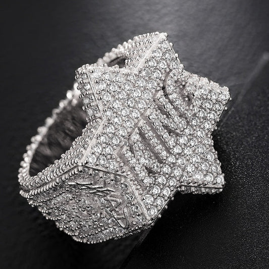 925 Silver Best Quality Moissanite Ring For Men Women Original Hip Hop Iced Out Ring vvs Clarity Wholesale price