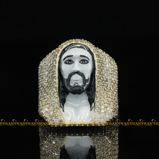 Iconic Designer Hip Hop Lab Grown Diamonds Iced Out 925 Sterling Silver Ring For Men Crafted With Round Cut Diamonds