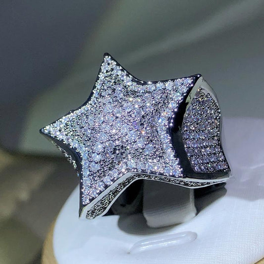 Hip Hop Jewelry Luxury 925 Sterling Silver Iced Out VVS Original Moissanite Diamond Ring For Men Women Party Wear