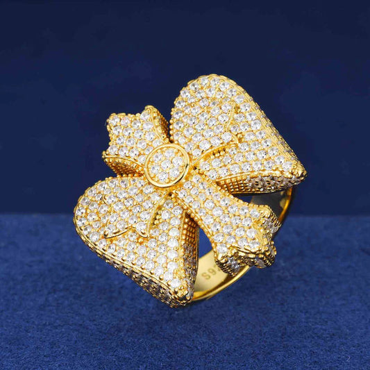Sparkling Hip hop Fine Jewelry New Arrival Iced Out Moissanite Original Diamond 925 Silver Wings Ring For Men