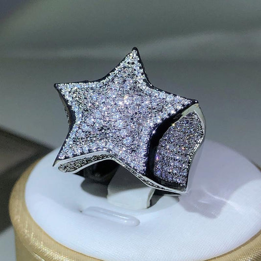 Hip Hop Jewelry Luxury 925 Sterling Silver Iced Out VVS Original Moissanite Diamond Ring For Men Women Party Wear