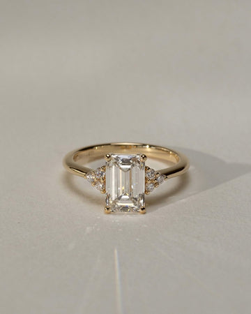 Emerald Cut Solitaire Engagement Wedding Cluster Ring For Women