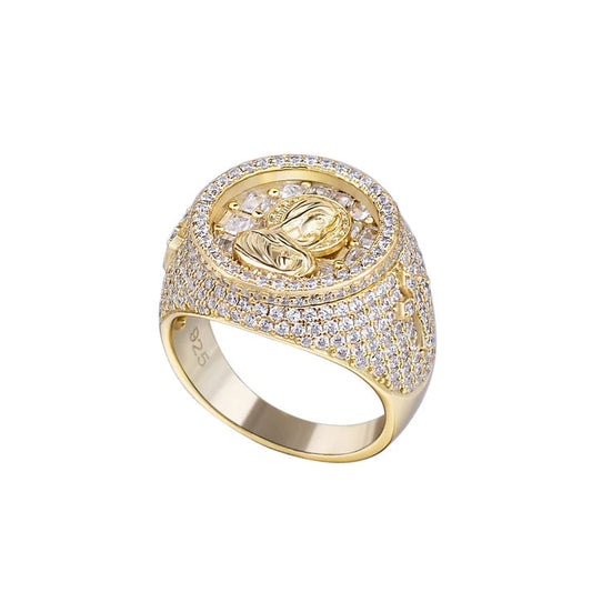 Hip Hop Jewellery Moissanite Diamond 925 Sterling Silver Jesus Religion Original Ring at Low Price vvs Clarity