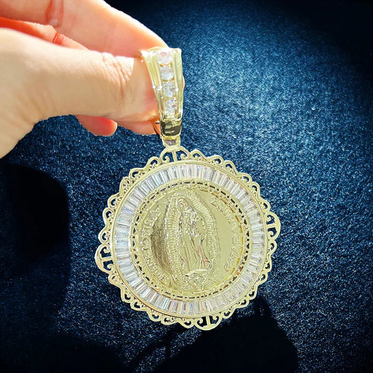 Gold Color Jesus Pendant Hip Hop Jewelry Mens Moissanite Diamond by swandiamond