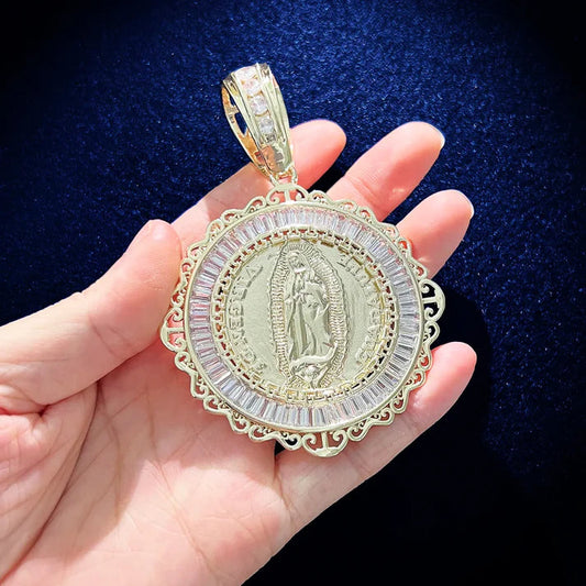 Gold Color Jesus Pendant Hip Hop Jewelry Mens Moissanite Diamond by swandiamond
