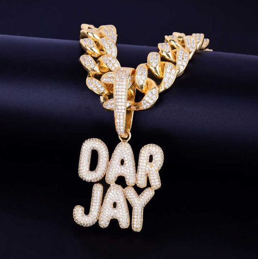 Factory Direct Moissanite Diamond 925 Sterling Silver Two Tone Hip Hop Custom Letter Pendant