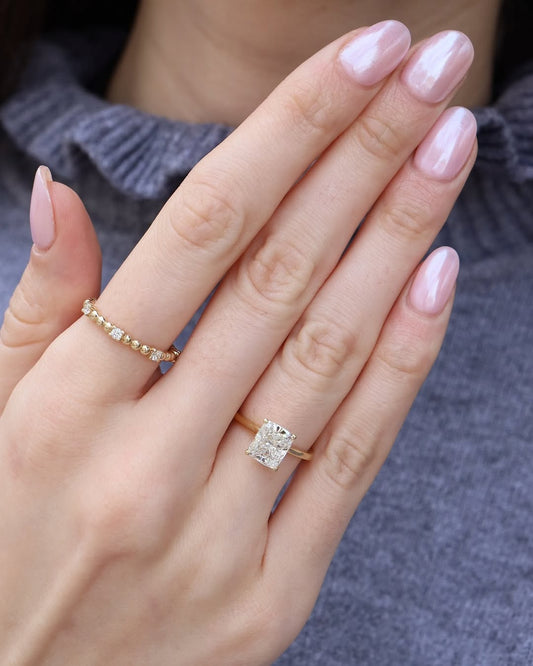 Cushion Cut Moissanite vvs1 Diamond Engagement Ring