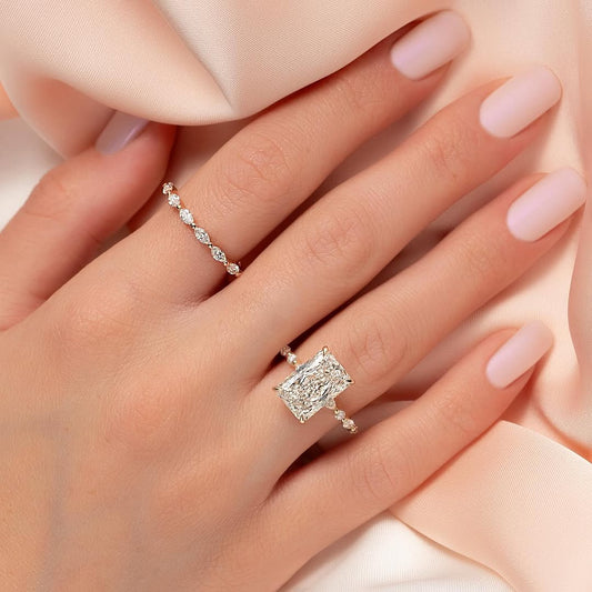 4Ct Radiant Cut Moissanite Diamond Floating Ring For Women