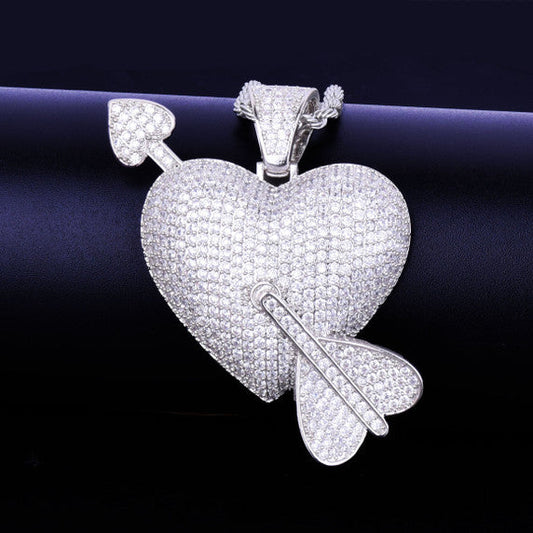 Personalized New Heart Pendants In Round Brilliant Cut Moissanite  Diamonds