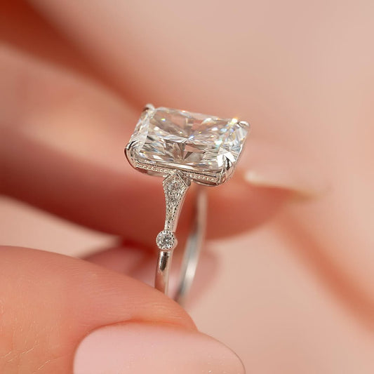 Emerald Cut Solitaire Engagement Ring Gift For Women