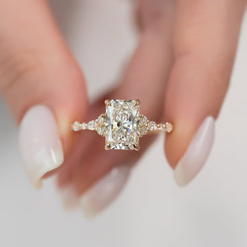 Radiant Cluster Ring For Women In 10K 14K 18K Gold 925 Silver