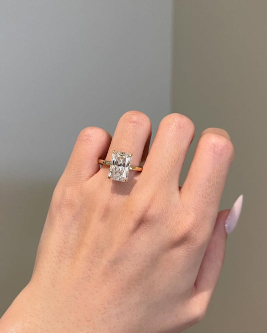 4.00 Ct Radiant Cut Moissanite Bridal Wedding Ring For Women