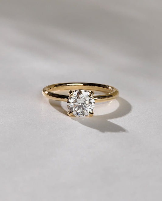 Round Brilliant Cut Moissanite Solitaire Solo Engagement Ring