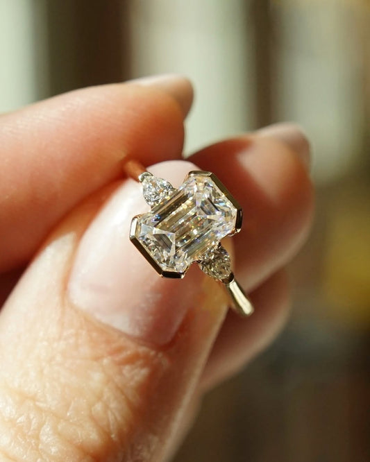 Emerald Cut Pretty Charm Diamond Wedding Ring For Women