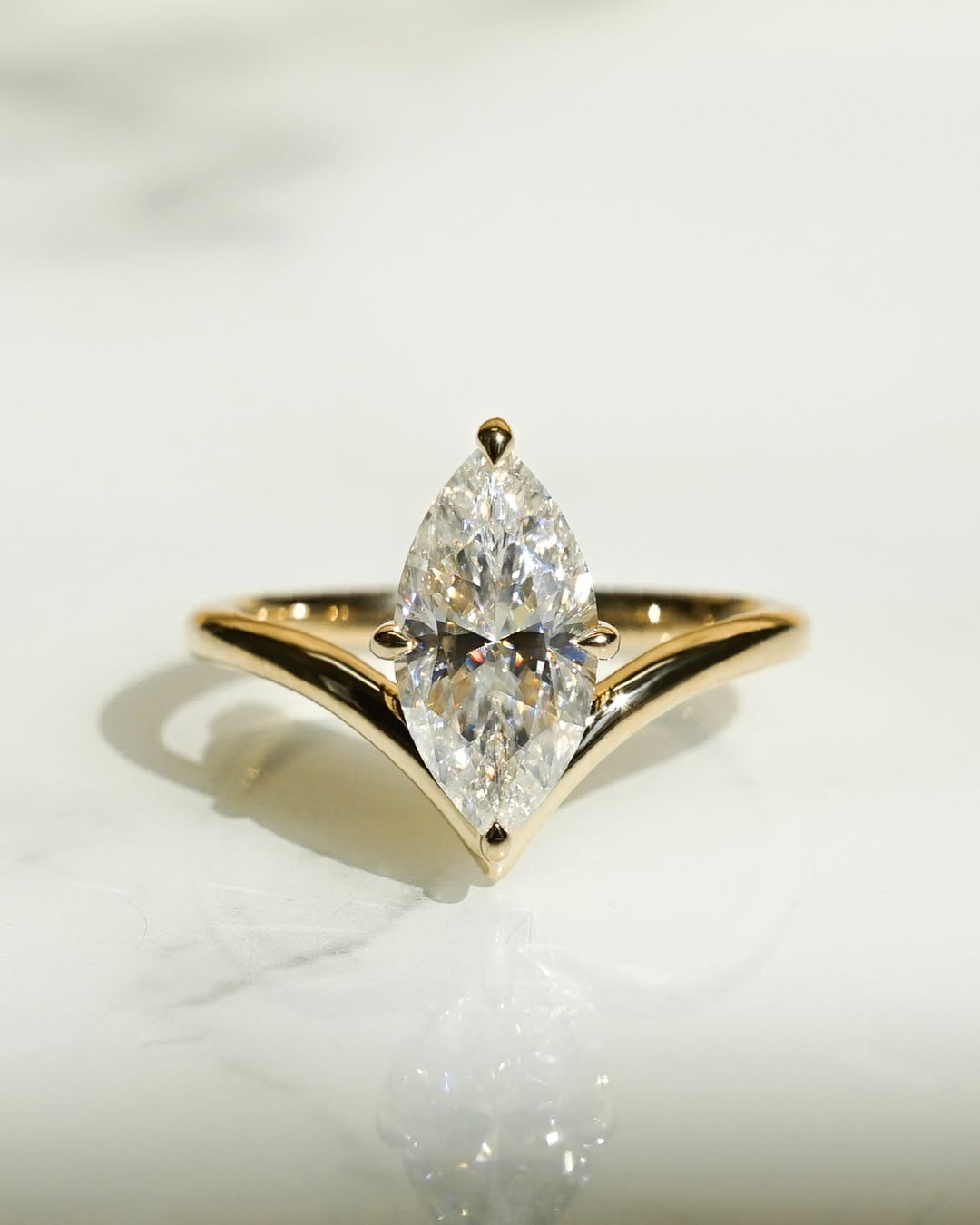 Marquise Cut Moissanite vvs1 Diamond Charm Wedding Rings
